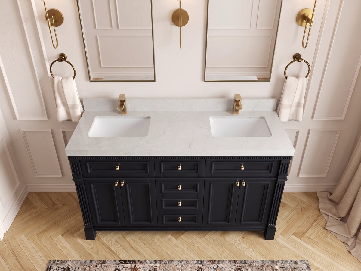 Paris 60 in. W x 22 in. D Double Sink Bathroom Vanity