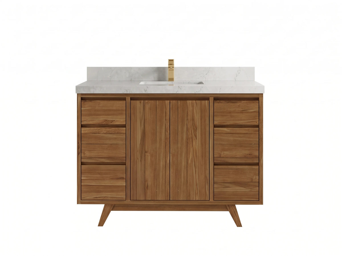 Madison Teak Wood 48 in. W x 22 in. D Single Sink Bathroom Vanity