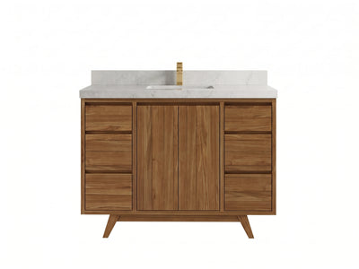 Madison Teak Wood 48 in. W x 22 in. D Single Sink Bathroom Vanity