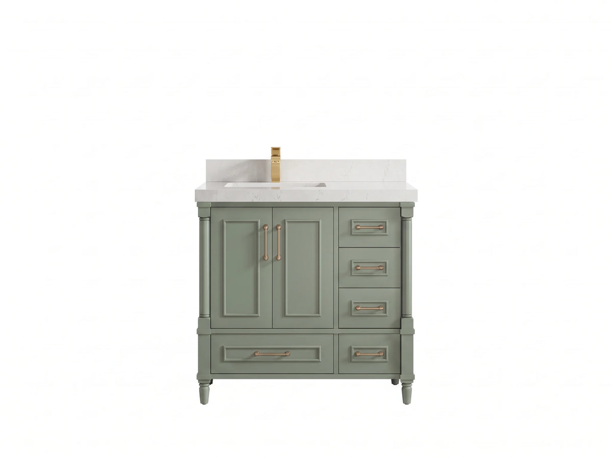 Aberdeen 36 in. W x 22 in. D Left Offset Sink Bathroom Vanity