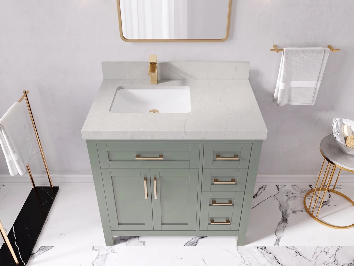 Cambridge 36 in. W x 22 in. D Left Offset Sink Bathroom Vanity