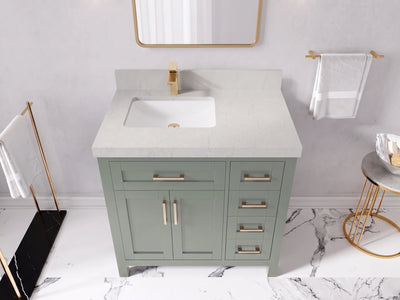 Cambridge 36 in. W x 22 in. D Left Offset Sink Bathroom Vanity
