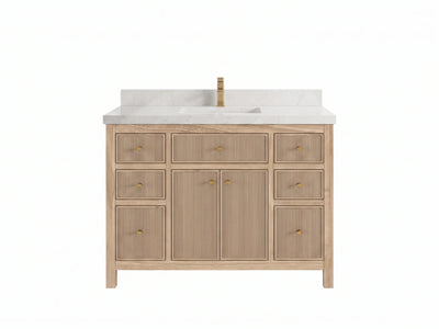 Sonoma Reeded Teak Wood 48 in. W x 22 in. D Single Sink Bathroom Vanity