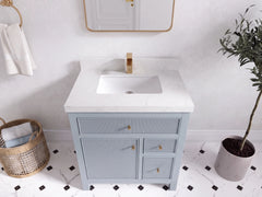 Sonoma 30 in W x 22 in D Reeded Free Standing Single Sink Bathroom Vanity - photo 11
