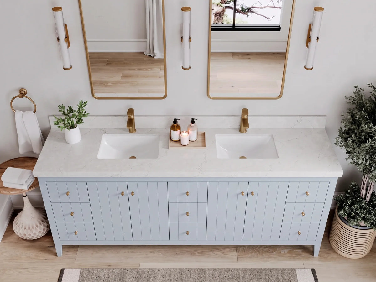 Atlanta 84 in. W x 22 in. D Double Sink Bathroom Vanity
