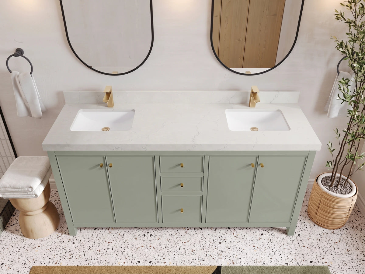 Chicago 72 in. W x 22 in. D Double Sink Bathroom Vanity
