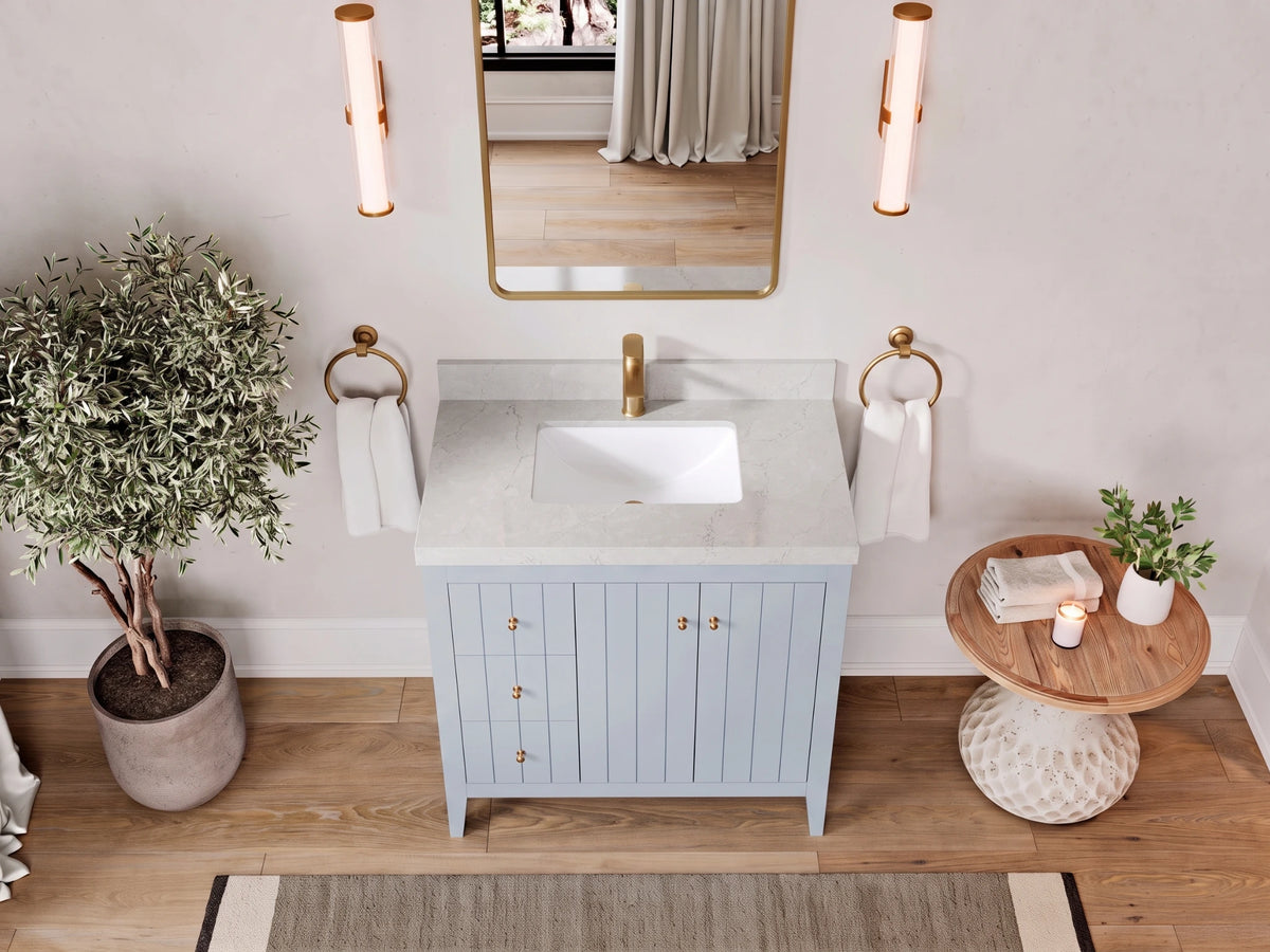 Atlanta 36 in. W x 22 in. D Center Sink Bathroom Vanity for Modern Elegant Bathrooms