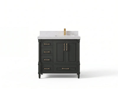 Aberdeen 36 in. W x 22 in. D Right Offset Sink Bathroom Vanity