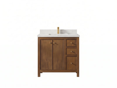 Chicago Teak 36 in. W x 22 in. D Center Sink Bathroom Vanity