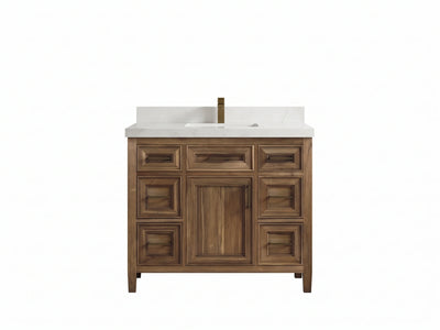 Santa Monica Teak Wood 42 in. W x 22 in. D Single Sink Bathroom Vanity