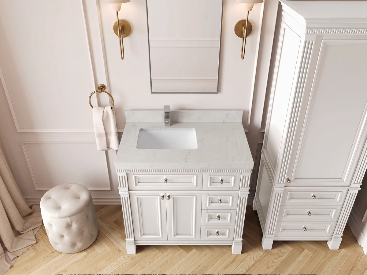 Paris 36 in. W x 22 in. D Left Offset Sink Bathroom Vanity