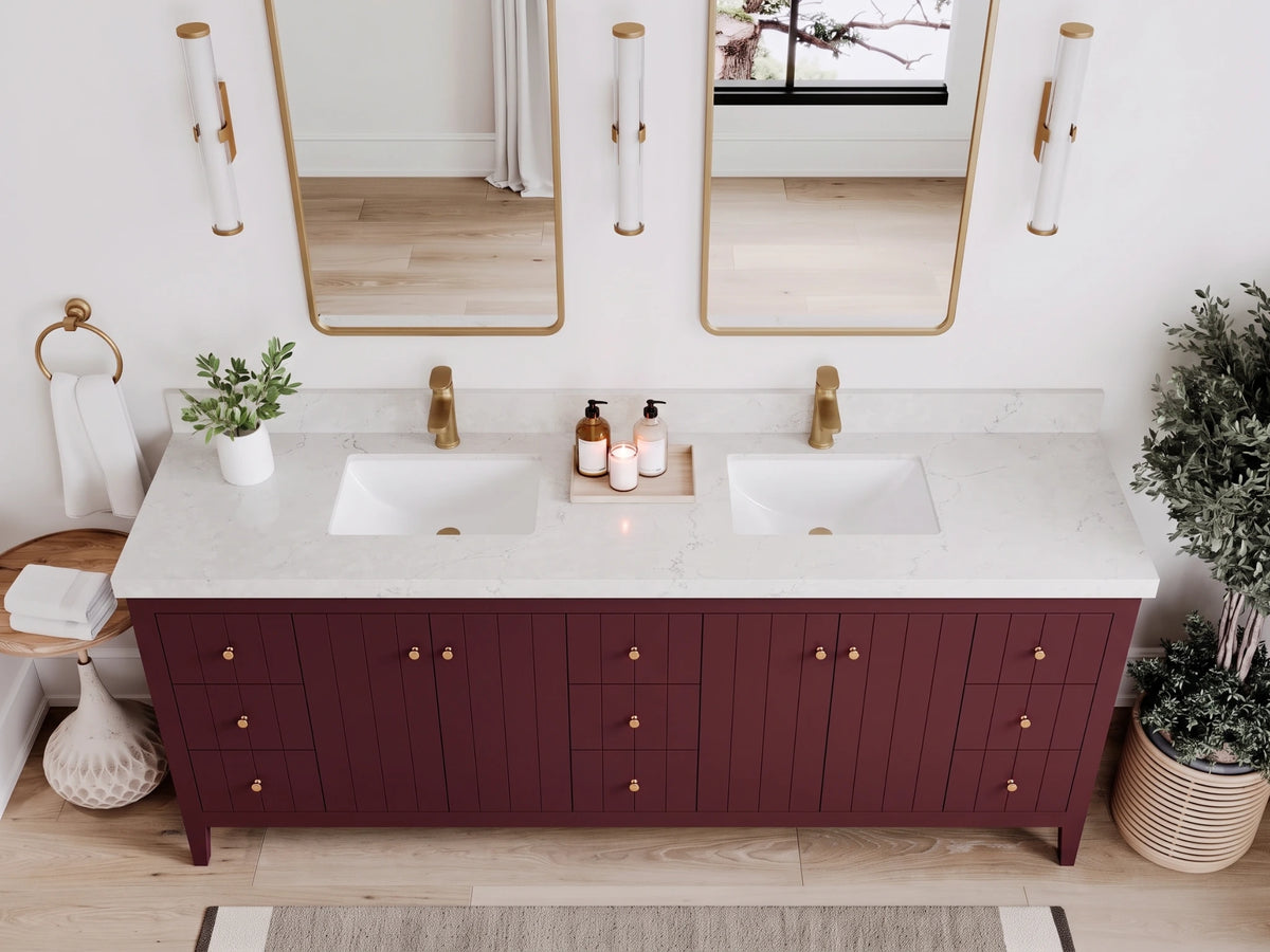 Atlanta 84 in. W x 22 in. D Double Sink Bathroom Vanity