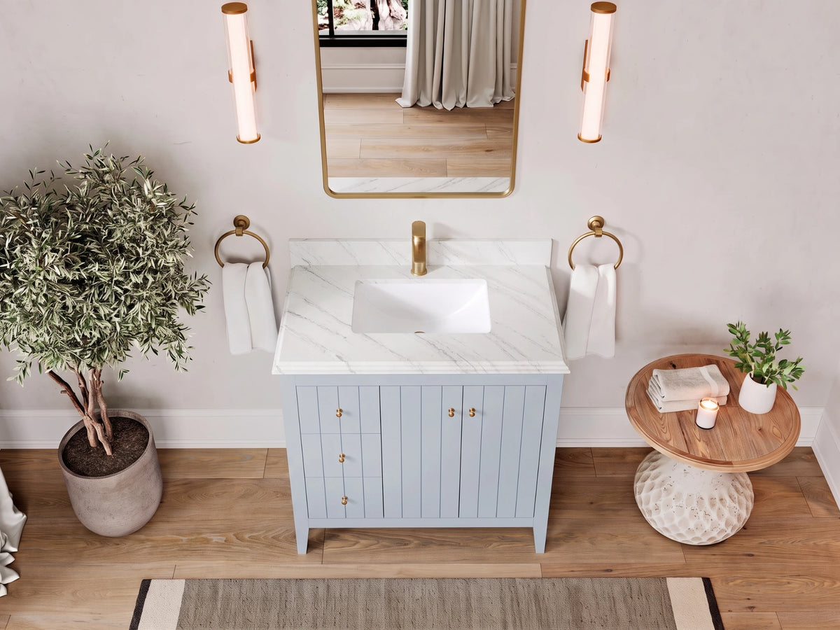 Atlanta 36 in. W x 22 in. D Center Sink Bathroom Vanity for Modern Elegant Bathrooms