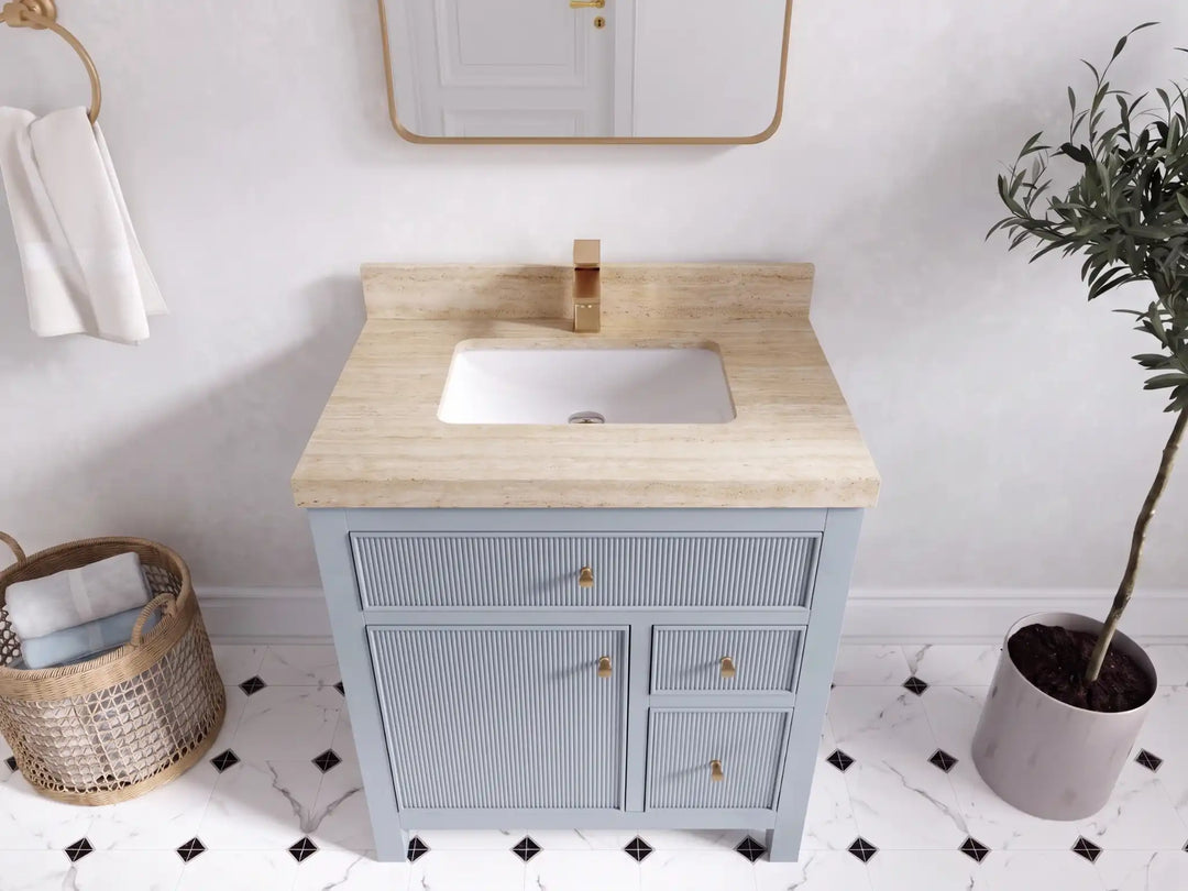 Sonoma 30 in W x 22 in D Reeded Free Standing Single Sink Bathroom Vanity | 
              
                Blue Heather
                
                  
             - SON-CAB-BLU-29 - photo №22