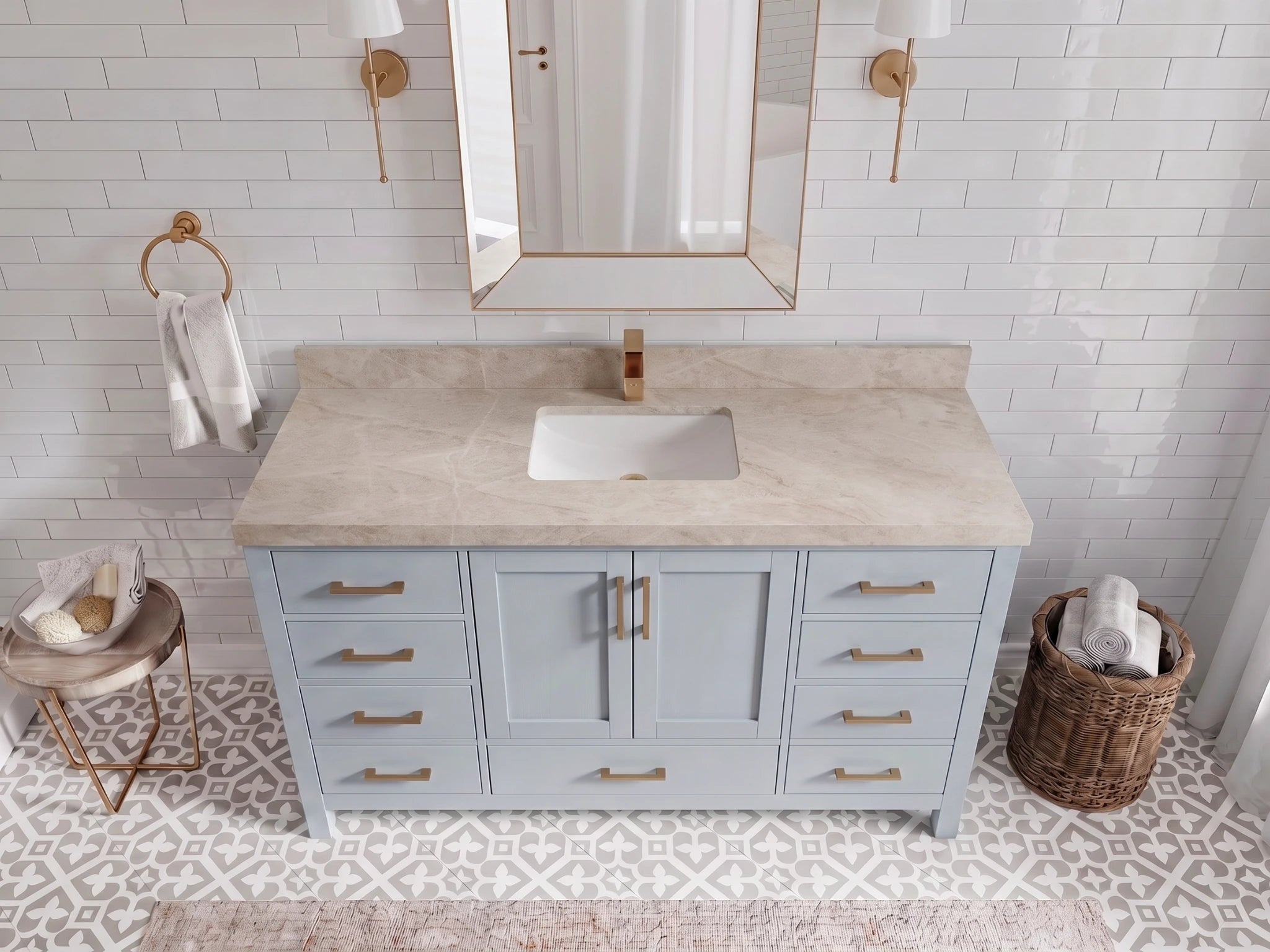 Malibu 60 in. W x 22 in. D Single Sink Bathroom Vanity