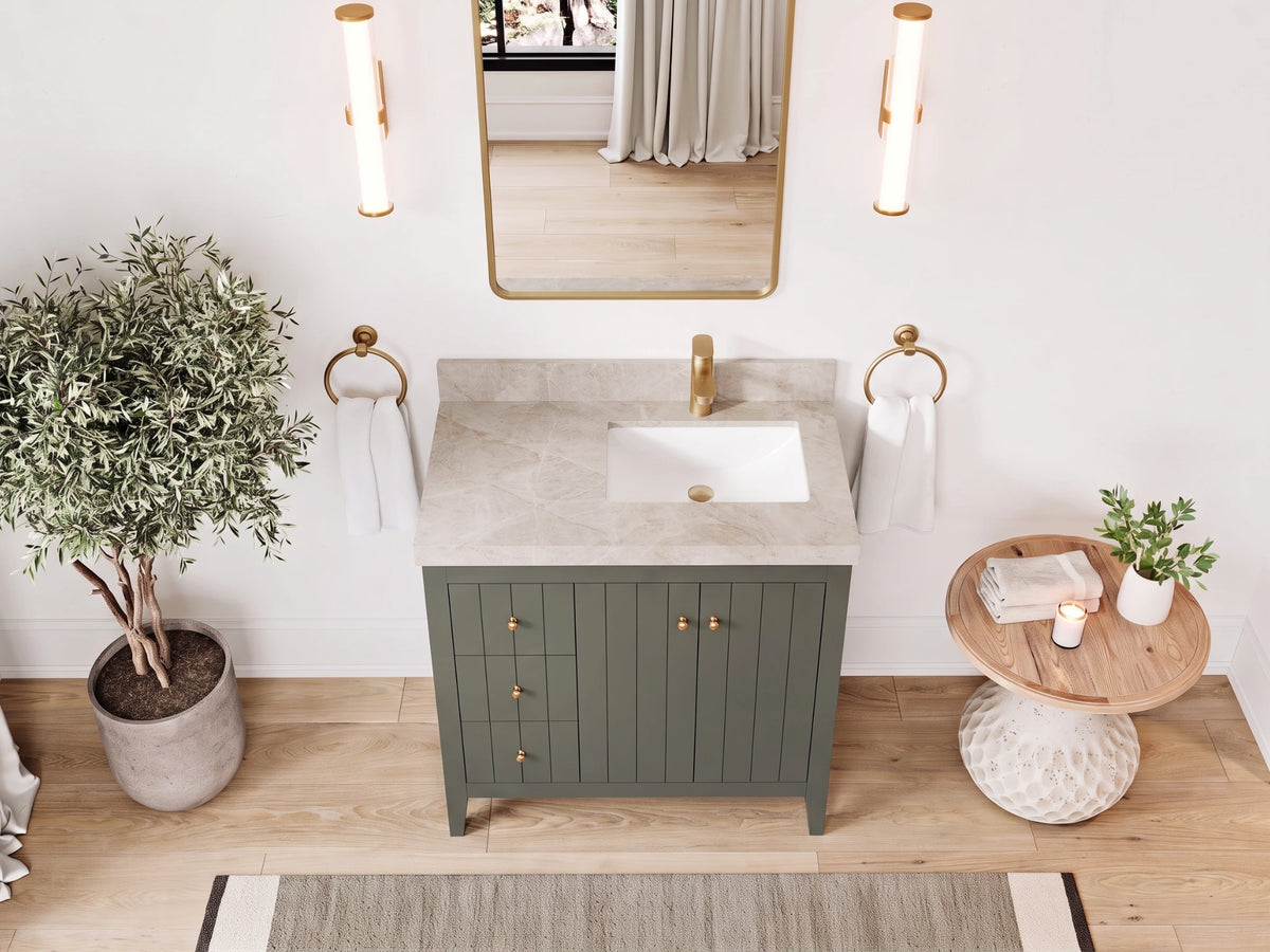 Atlanta 36 in. W x 22 in. D Left Offset Sink Bathroom Vanity
