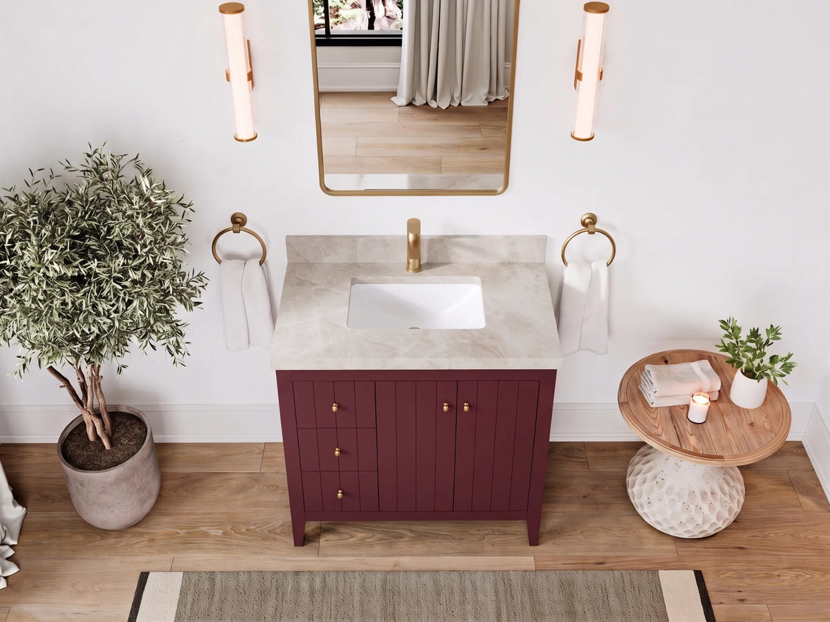 Atlanta 36 in. W x 22 in. D Center Sink Bathroom Vanity for Modern Elegant Bathrooms
