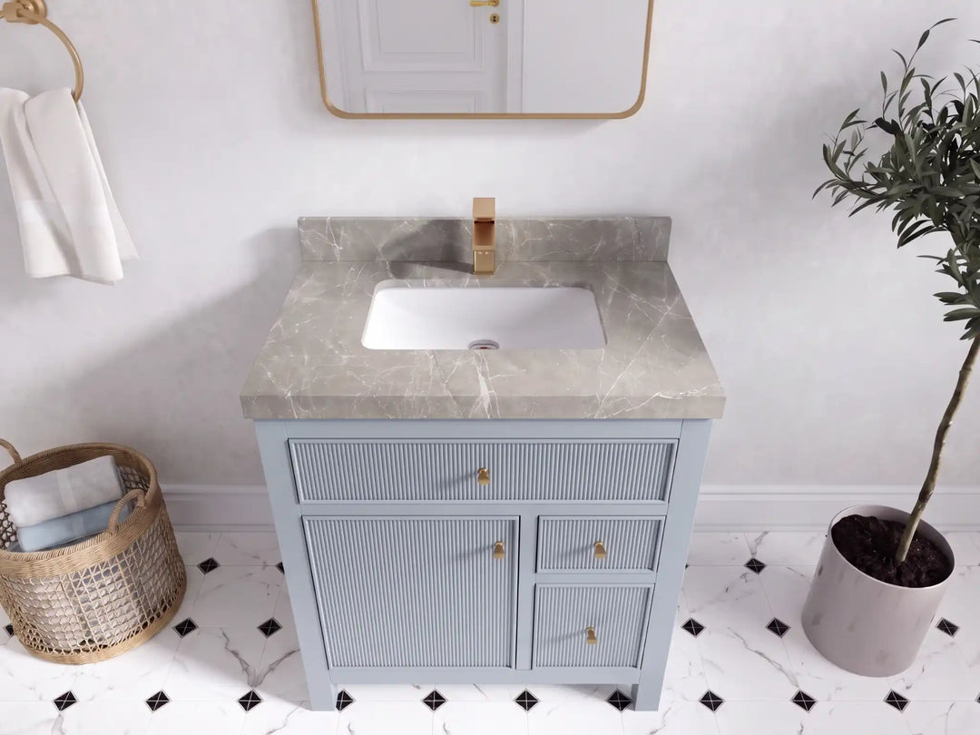 Sonoma 30 in W x 22 in D Reeded Free Standing Single Sink Bathroom Vanity | 
              
                Blue Heather
                
                  
             - SON-CAB-BLU-29 - photo №21