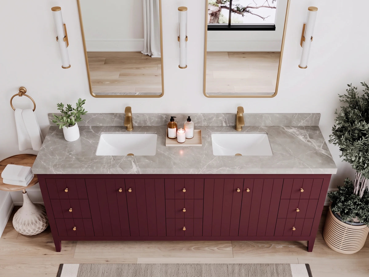 Atlanta 84 in. W x 22 in. D Double Sink Bathroom Vanity
