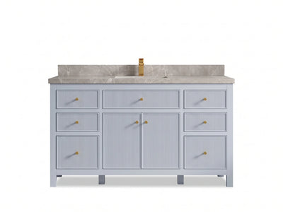 Sonoma 60 in W x 22 in D Free Standing Reeded Single Sink Bathroom Vanity