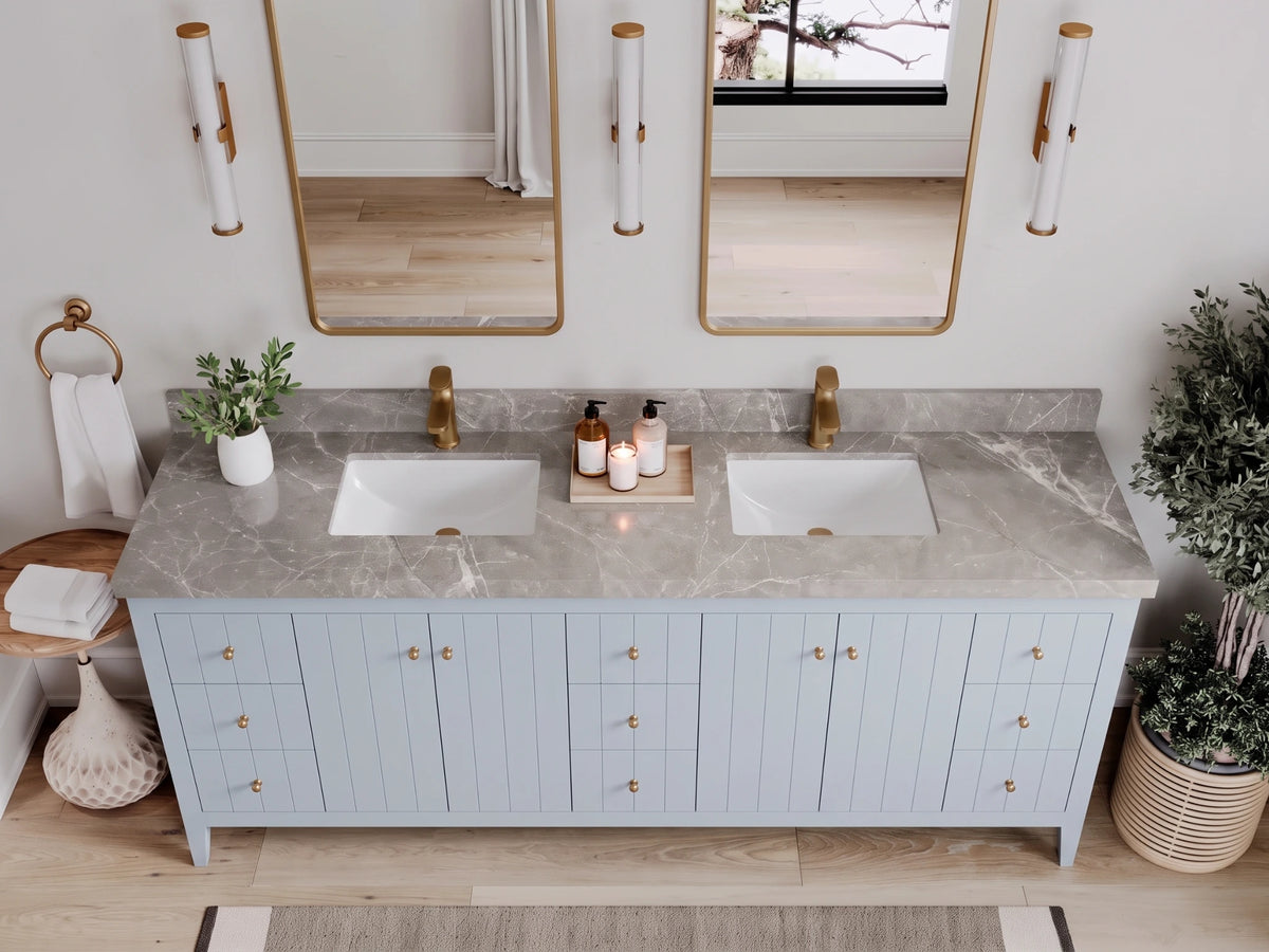 Atlanta 84 in. W x 22 in. D Double Sink Bathroom Vanity