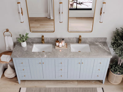 Atlanta 84 in. W x 22 in. D Double Sink Bathroom Vanity