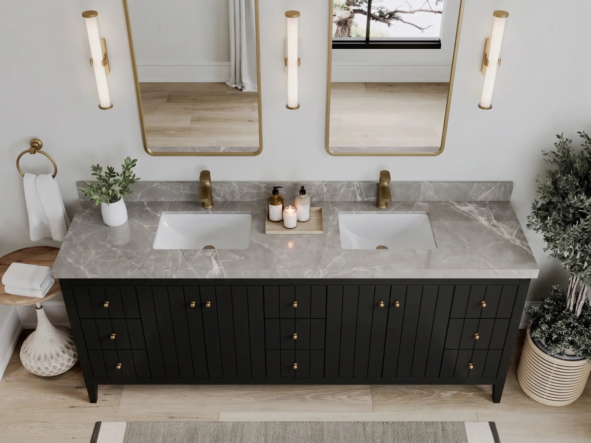 Atlanta 84 in. W x 22 in. D Double Sink Bathroom Vanity