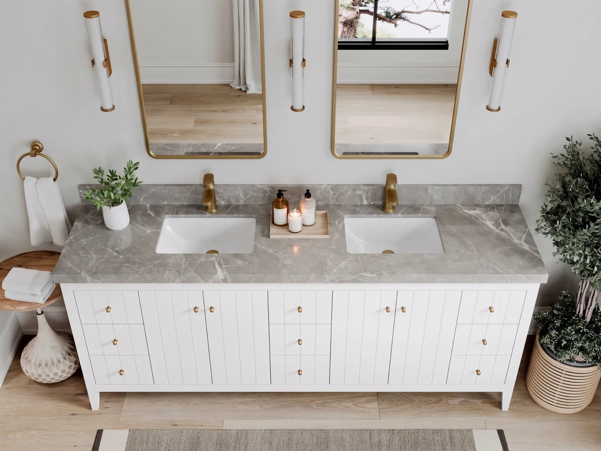 Atlanta 84 in. W x 22 in. D Double Sink Bathroom Vanity