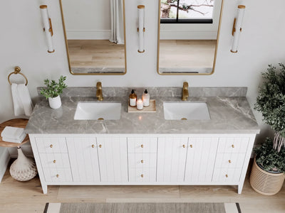 Atlanta 84 in. W x 22 in. D Double Sink Bathroom Vanity