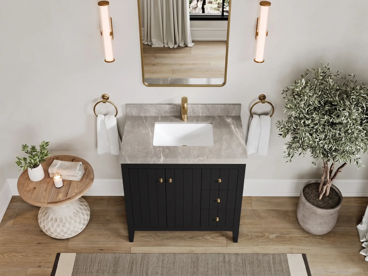 Atlanta 36 in. W x 22 in. D Center Sink Modern Bathroom Vanity