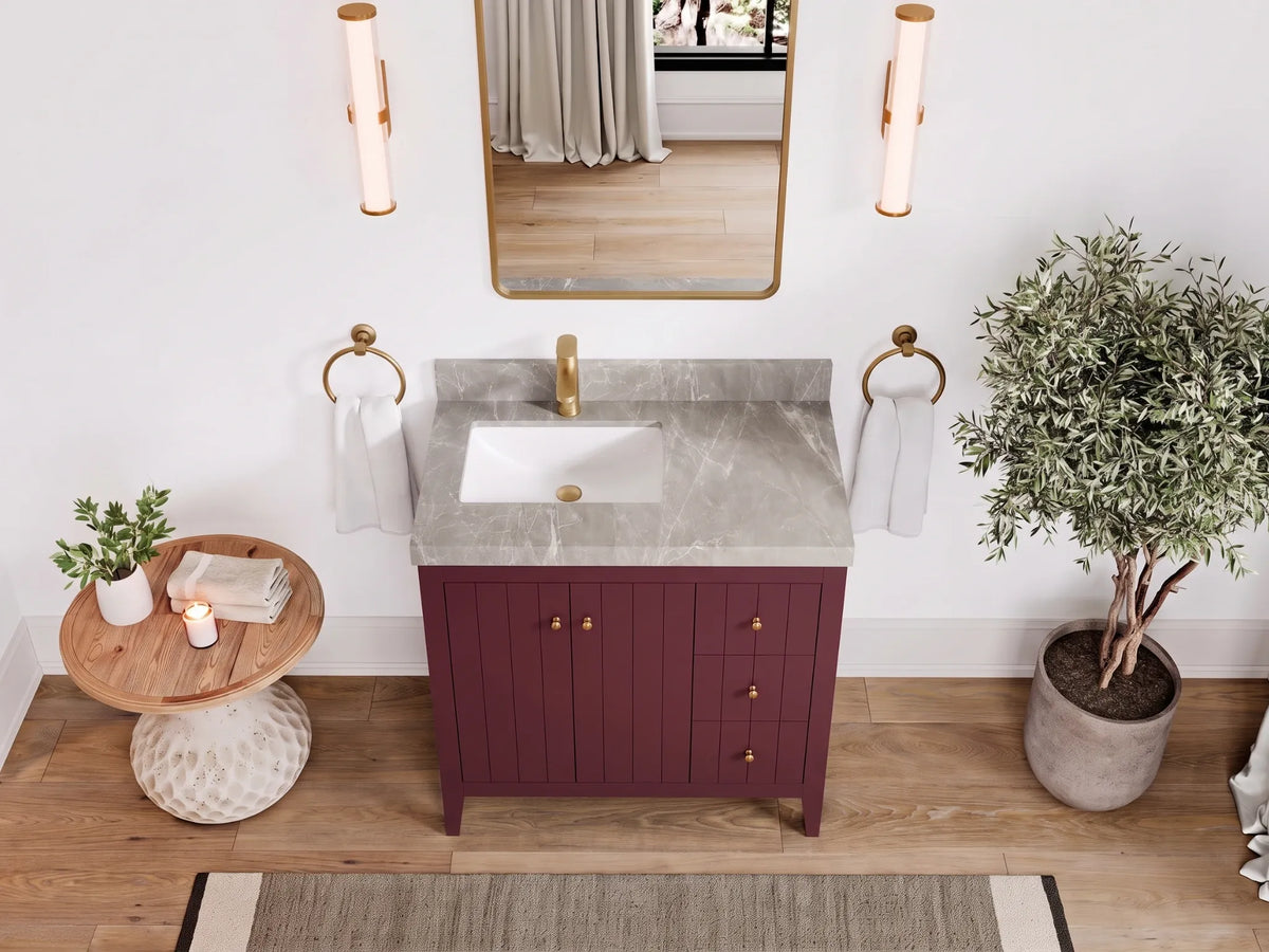 Atlanta 36 in. W x 22 in. D Left Offset Sink Bathroom Vanity