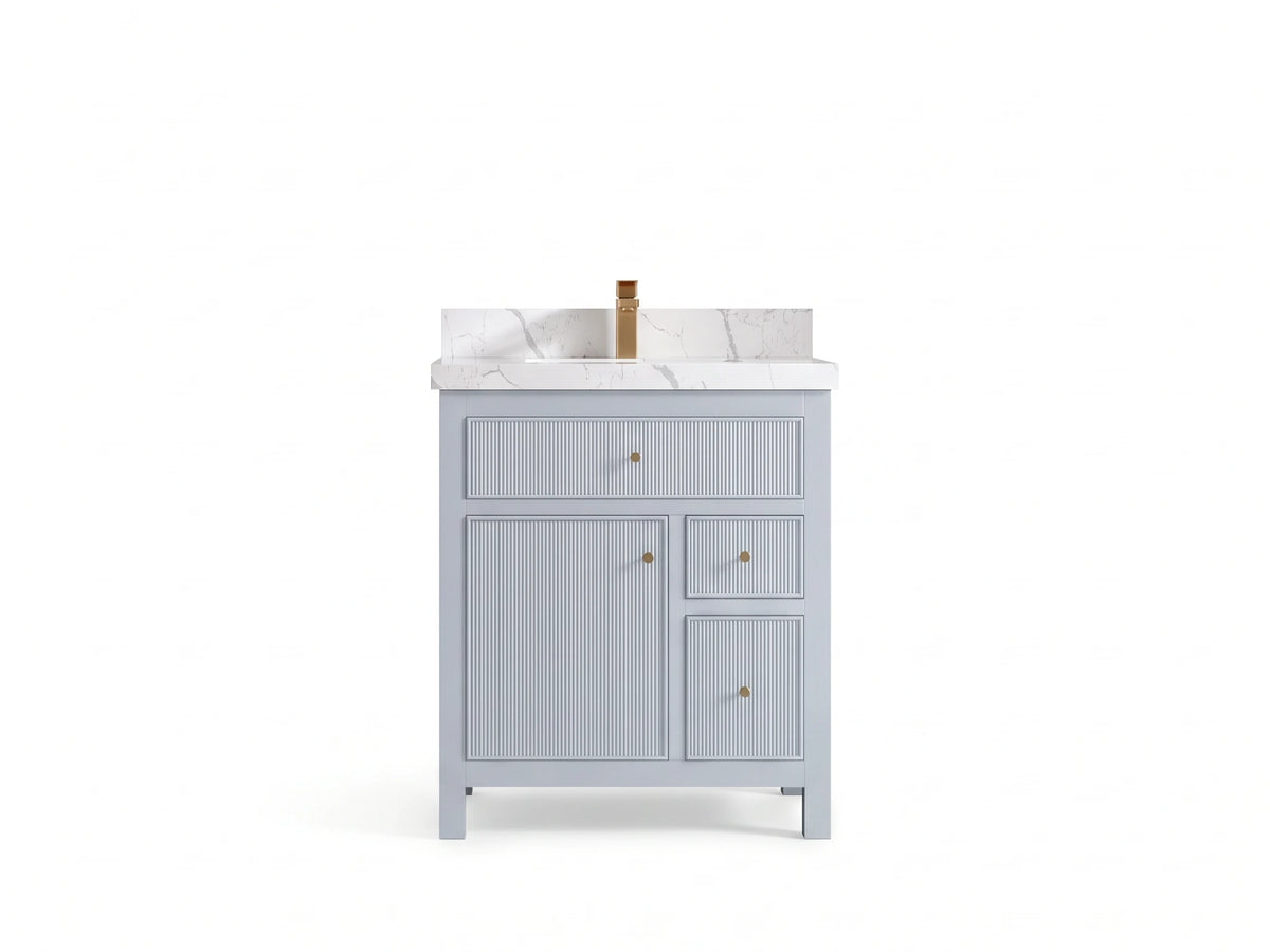 Sonoma 30 in W x 22 in D Reeded Free Standing Single Sink Bathroom Vanity