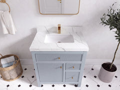 Sonoma 30 in W x 22 in D Reeded Free Standing Single Sink Bathroom Vanity - photo 5