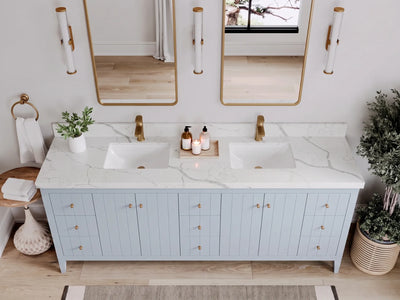 Atlanta 84 in. W x 22 in. D Double Sink Bathroom Vanity