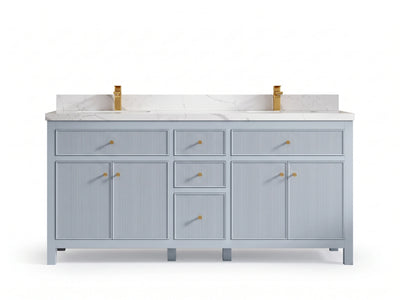 Sonoma 72 in W x 22 in D Free Standing Reeded Double Sink Bathroom Vanity