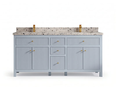 Sonoma 72 in W x 22 in D Free Standing Reeded Double Sink Bathroom Vanity