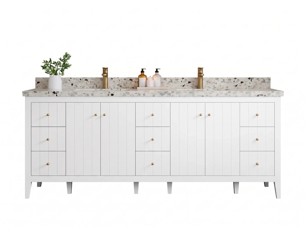 Atlanta 84 in. W x 22 in. D Double Sink Bathroom Vanity