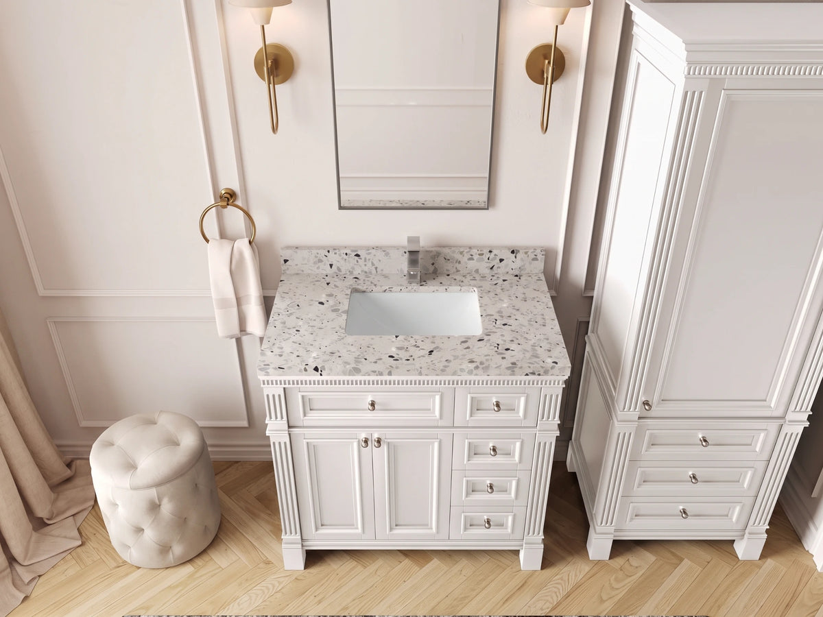 Paris 36 in. W x 22 in. D Bathroom Vanity with Center Sink