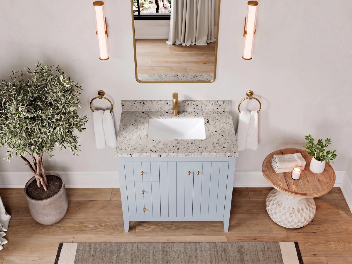 Atlanta 36 in. W x 22 in. D Center Sink Bathroom Vanity for Modern Elegant Bathrooms