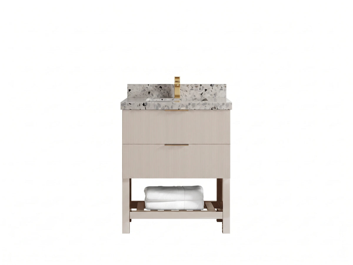 Catalina 30 in W x 22 in D Free Standing Reeded Single Sink Bathroom Vanity