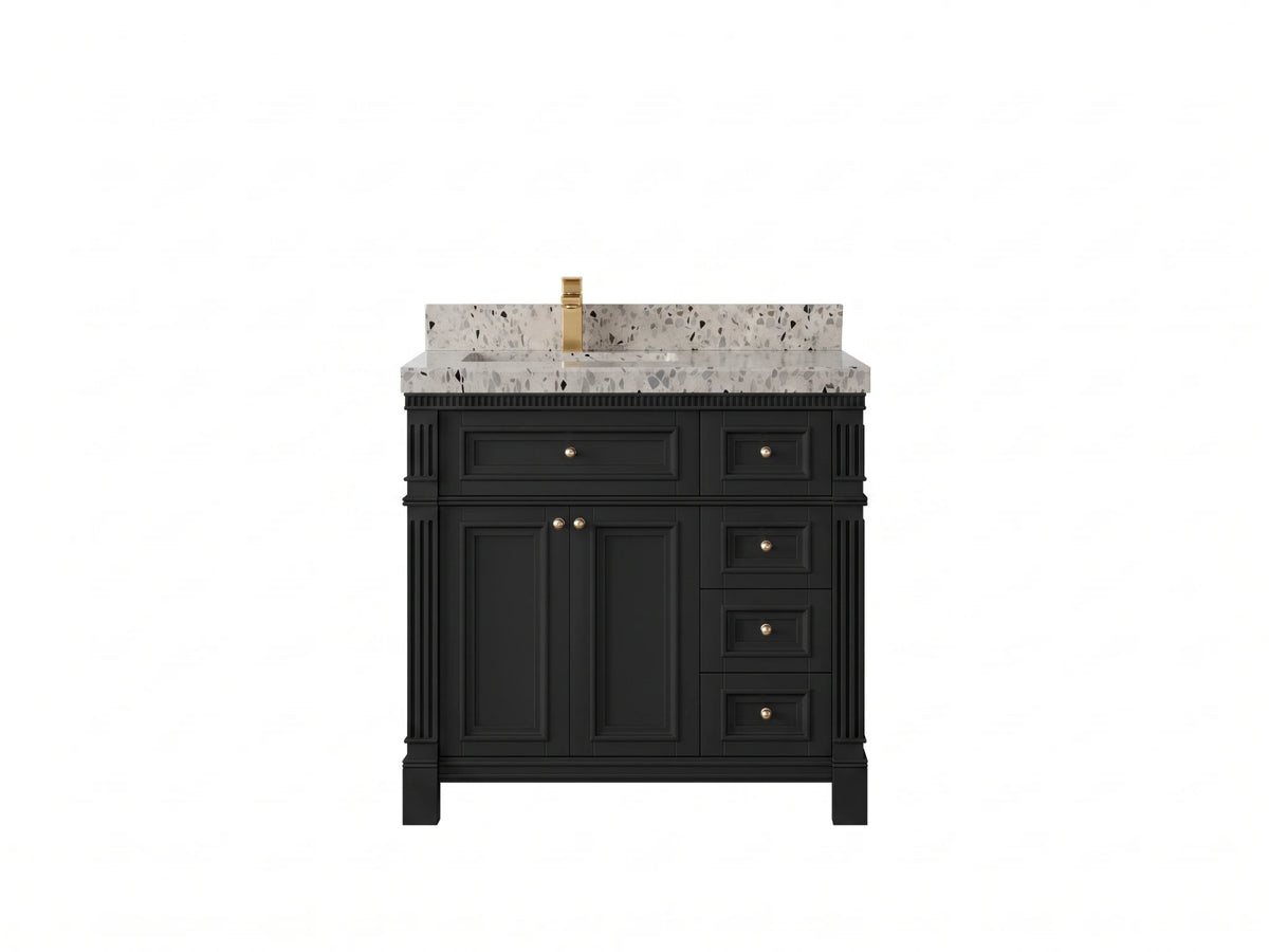 Paris 36 in. W x 22 in. D Left Offset Sink Bathroom Vanity