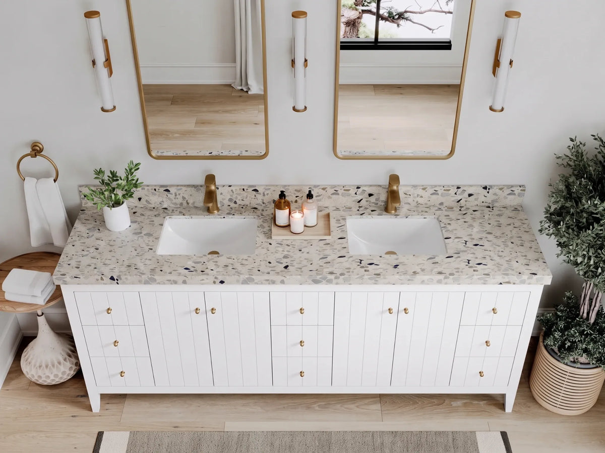 Atlanta 84 in. W x 22 in. D Double Sink Bathroom Vanity