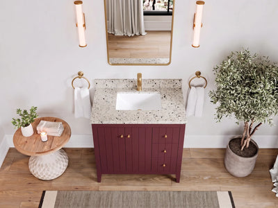 Atlanta 36 in. W x 22 in. D Center Sink Modern Bathroom Vanity