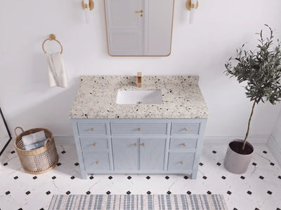 Sonoma 48 in W x 22 in D Free Standing Reeded Single Sink Bathroom Vanity