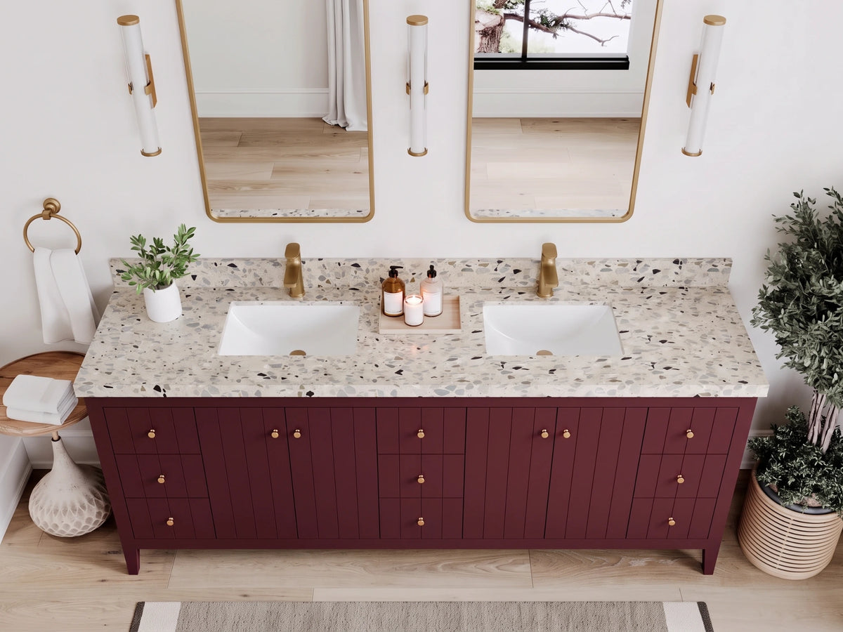 Atlanta 84 in. W x 22 in. D Double Sink Bathroom Vanity
