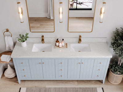 Atlanta 84 in. W x 22 in. D Double Sink Bathroom Vanity