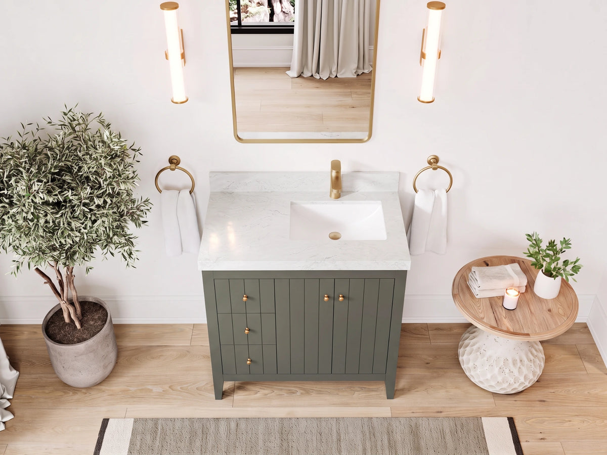 Atlanta 36 in. W x 22 in. D Left Offset Sink Bathroom Vanity