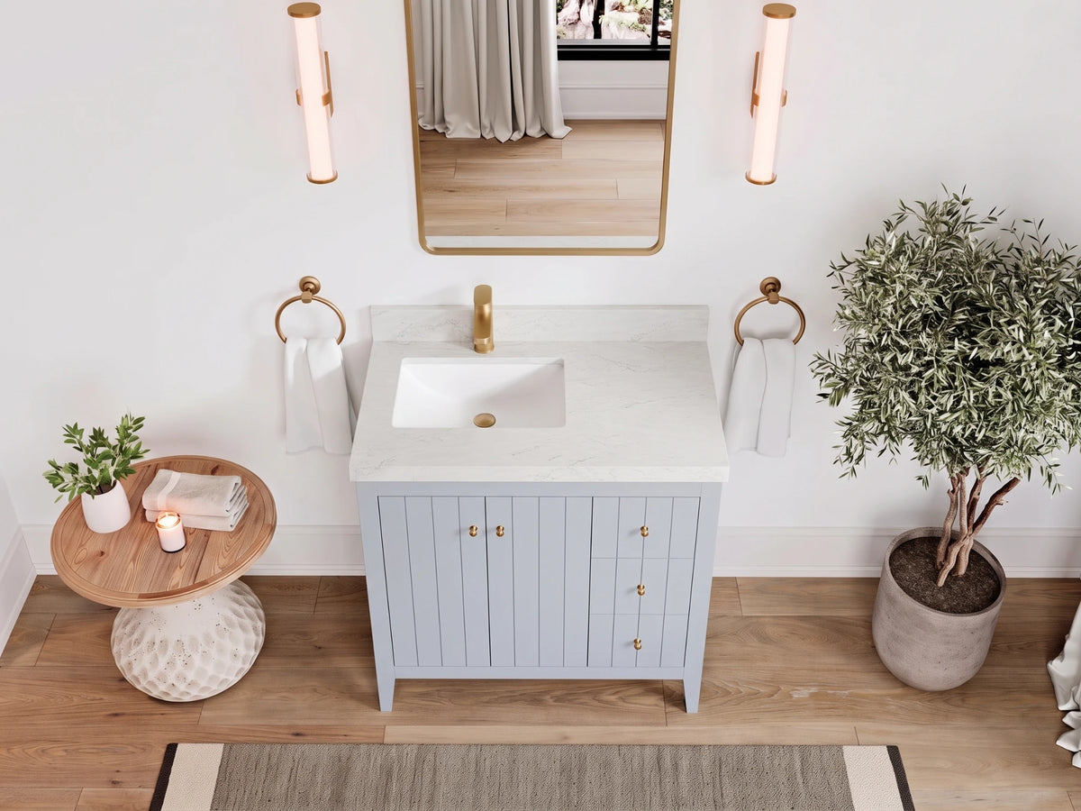 Atlanta 36 in. W x 22 in. D Left Offset Sink Bathroom Vanity