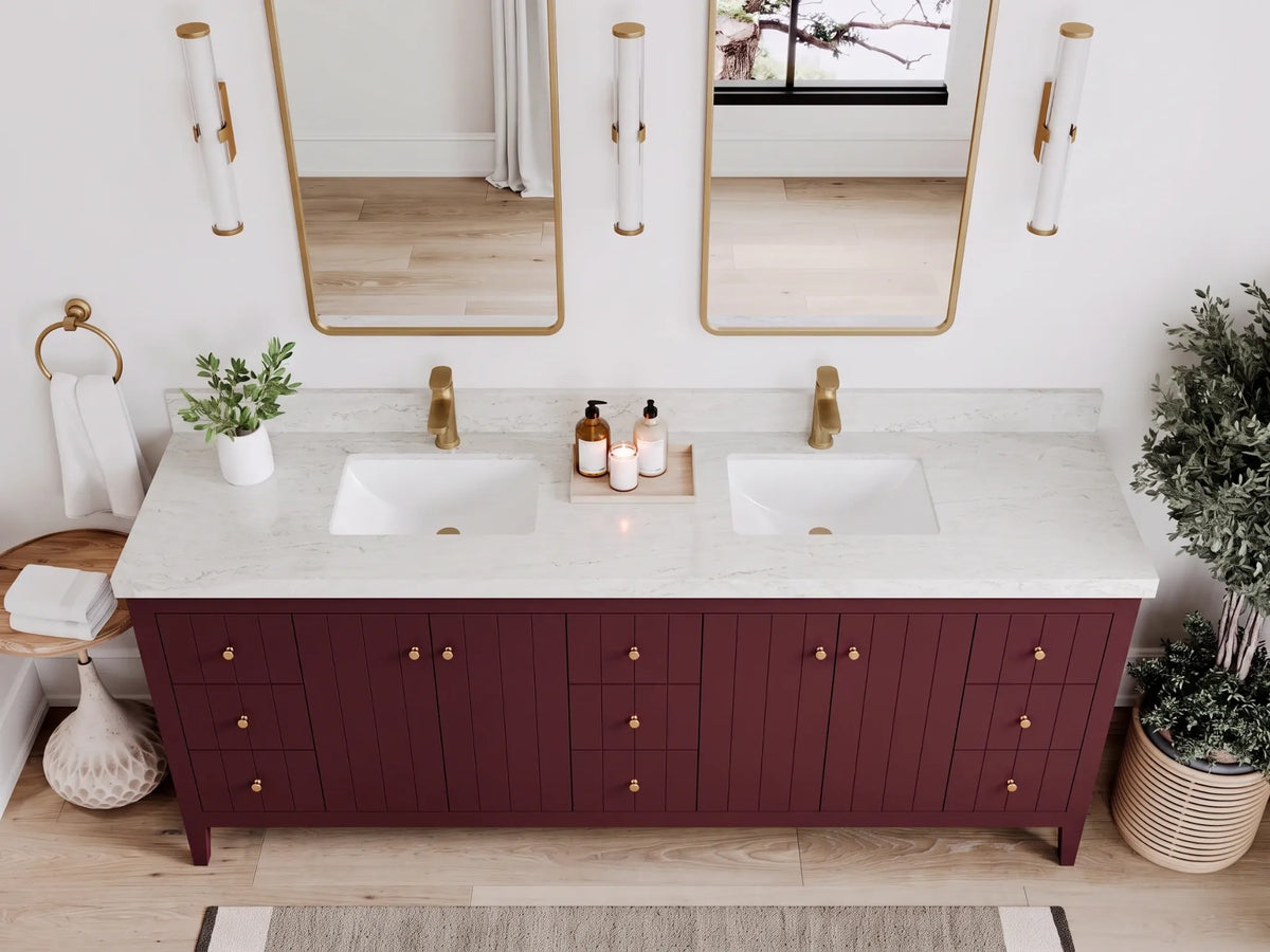 Atlanta 84 in. W x 22 in. D Double Sink Bathroom Vanity