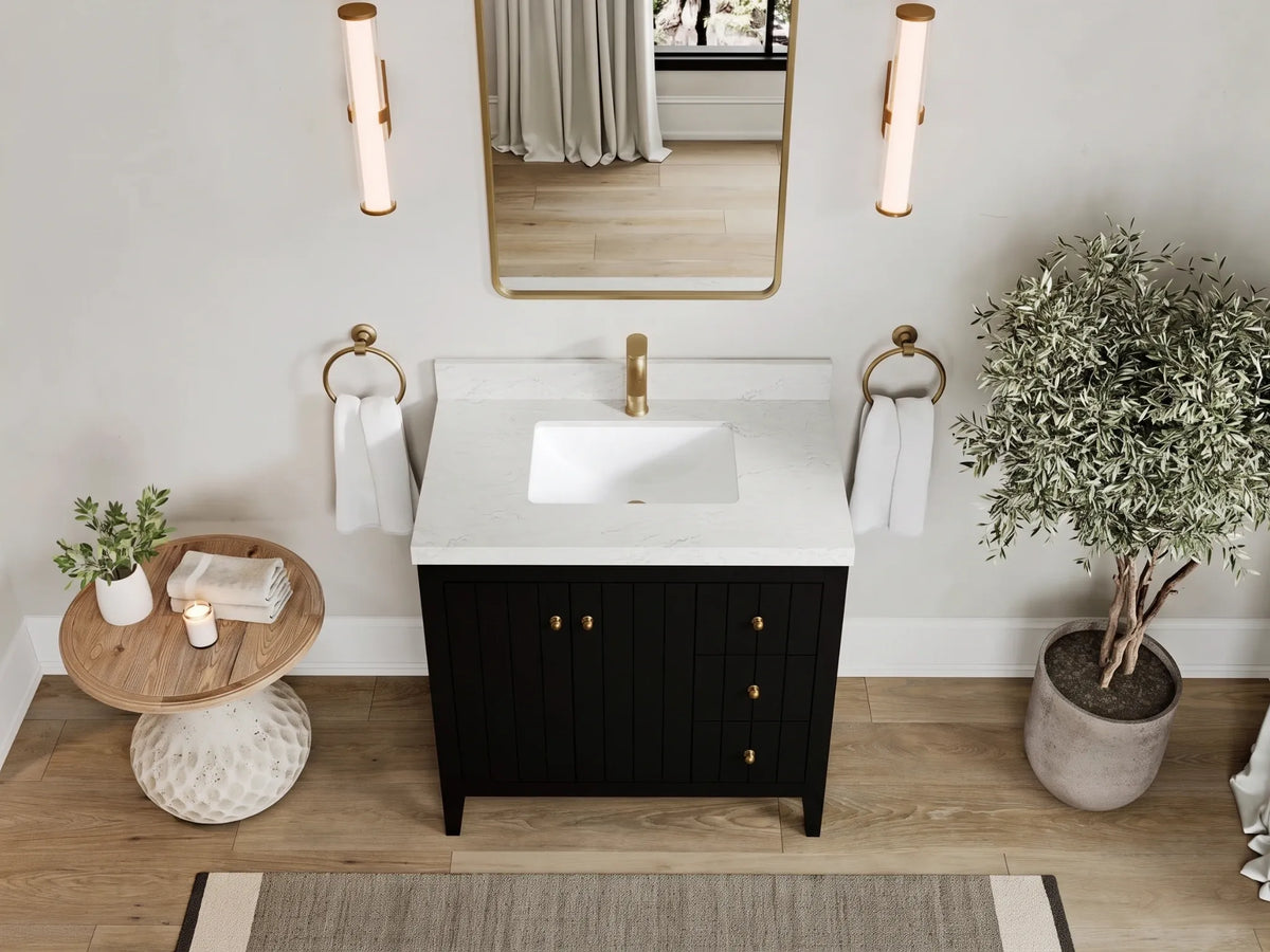 Atlanta 36 in. W x 22 in. D Center Sink Modern Bathroom Vanity